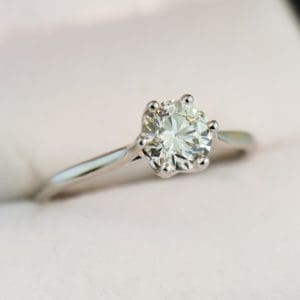 1ct round natural diamond modern solitaire engagement ring