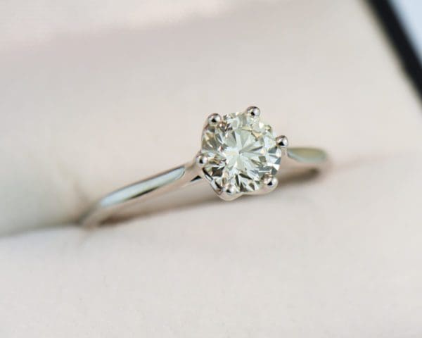 1ct round natural diamond modern solitaire engagement ring