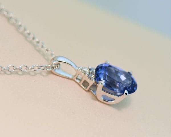 ceylon cornflower sapphire and diamond white gold pendant 2