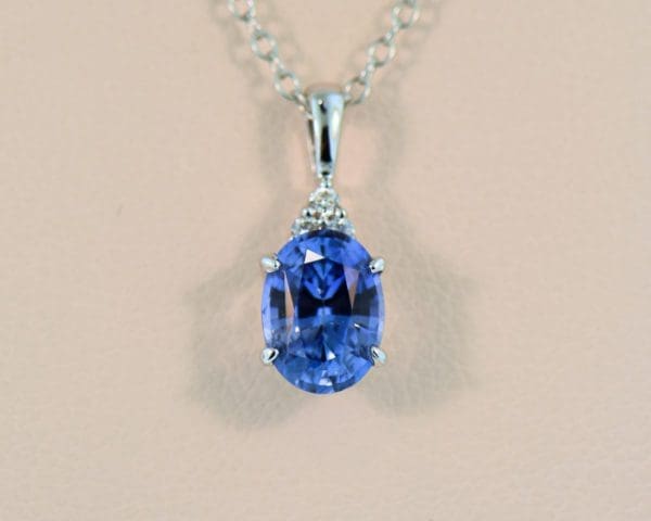 ceylon cornflower sapphire and diamond white gold pendant 3