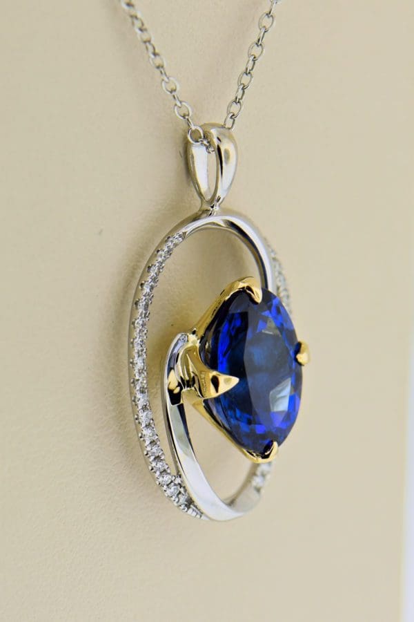 custom oval swirl pendant with gem grade 4ct tanzanite 4