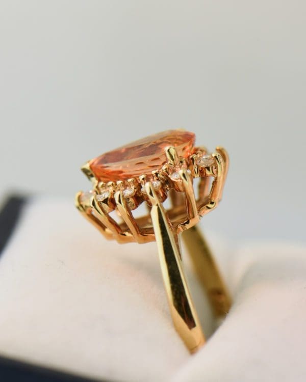 estate pear shape precious topaz and diamond halo ring 4