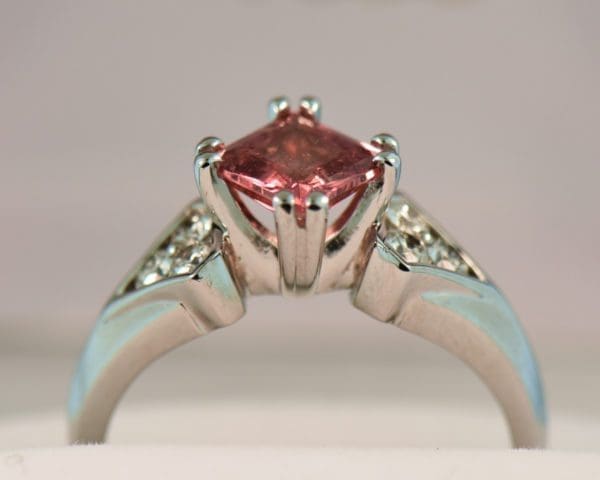 princess cut orange african padparadscha sapphire engagement ring 2