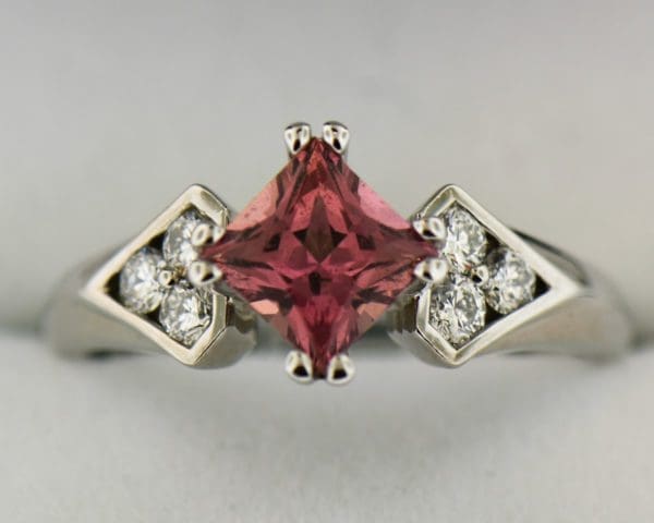 princess cut orange african padparadscha sapphire engagement ring 5