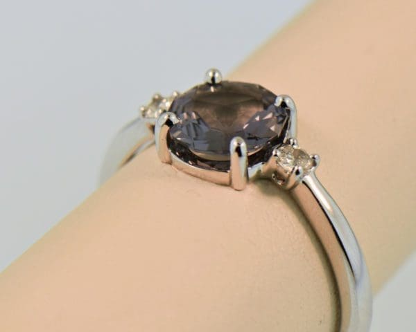 rose cut lavender grey spinel engagement ring 2