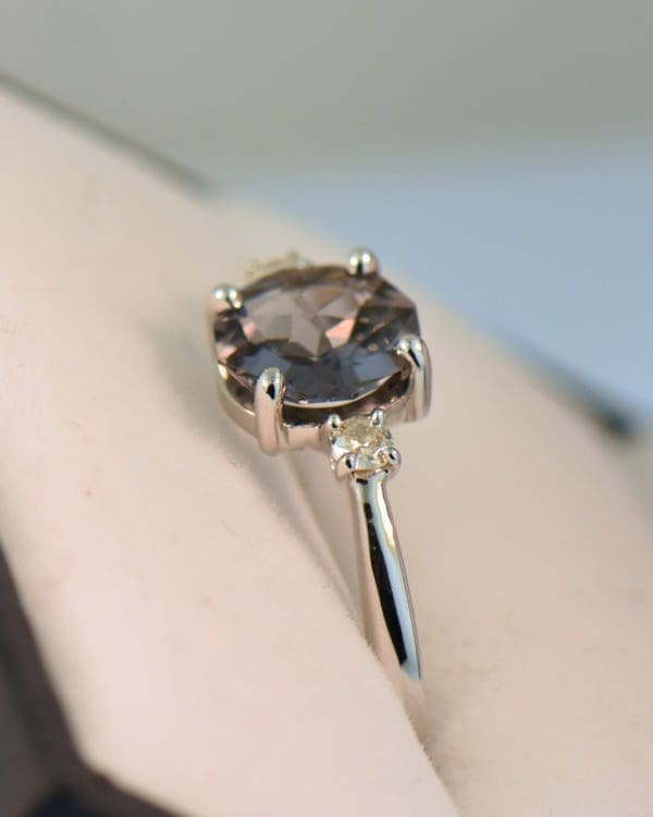 rose cut lavender grey spinel engagement ring 3