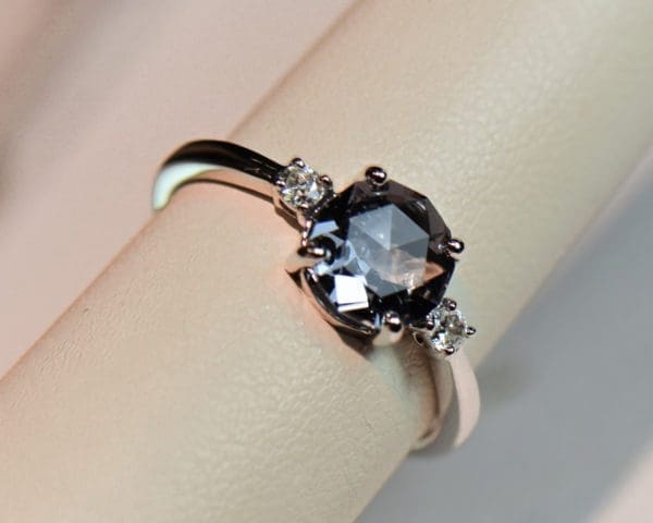 rose cut lavender grey spinel engagement ring 4