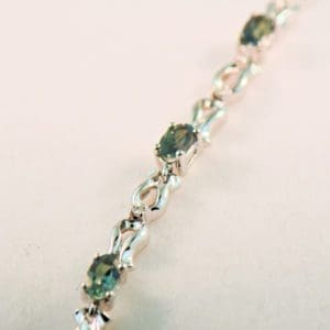 natural alexandrite and diamond tennis bracelet white gold