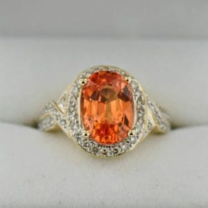 neon mandarin orange spessartite garnet cocktail ring
