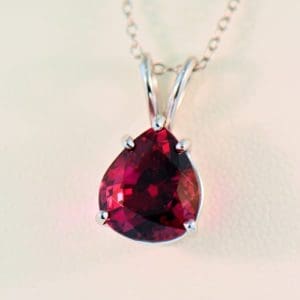 nigerian rubellite top gem red tourmaline solitaire pendant