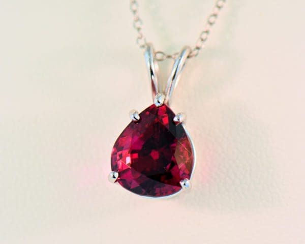nigerian rubellite top gem red tourmaline solitaire pendant