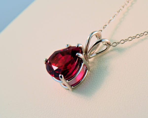 nigerian rubellite top gem red tourmaline solitaire pendant 2