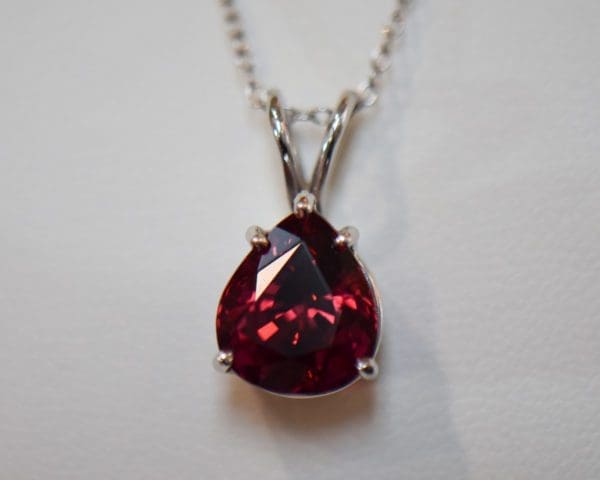 nigerian rubellite top gem red tourmaline solitaire pendant 3