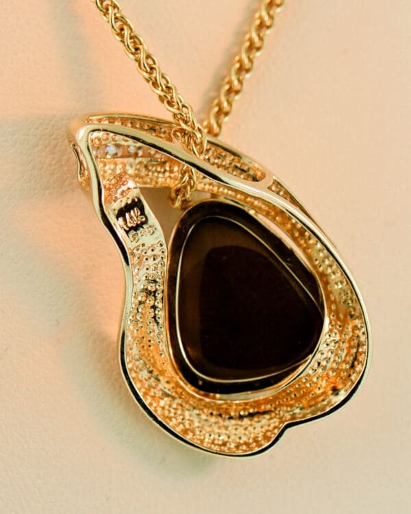 amazing large australian opal doublet gold pendant 3