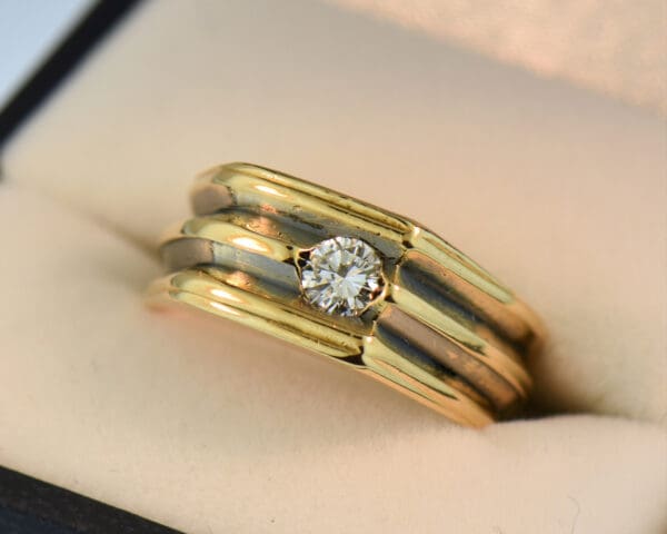 estate mens ring with diamond and black rhodium 4