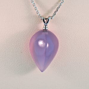 lavender chalcedony pendant in white gold