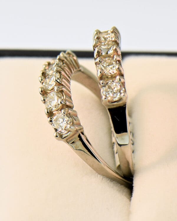 old european cut diamond framing bands two 5 stone diamond bands 3