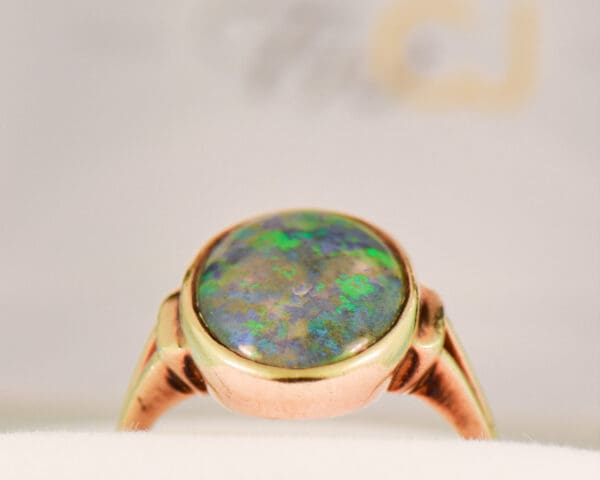vintage bezel set opal doublet ring in 14 yellow gold 2