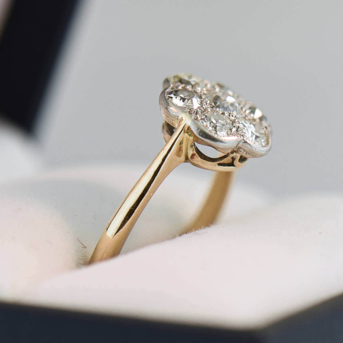 Antique Edwardian 14 Karat White Gold Filigree 0.15 Carat Diamond  Engagement Ring - WeilJewelry