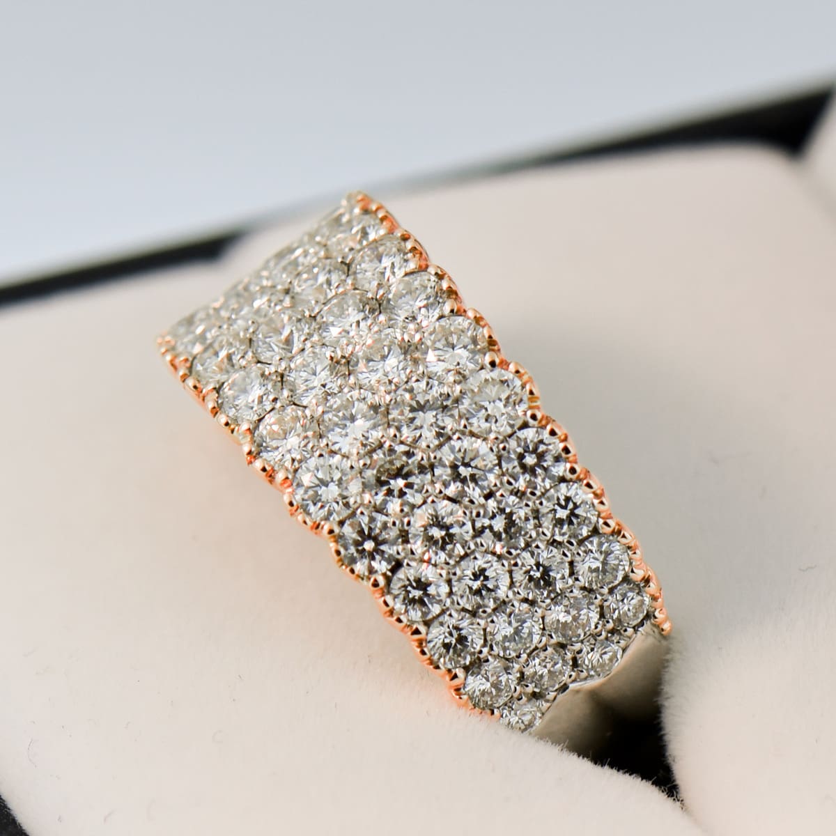 Custom Pave’ Diamond Band in Rose & White Gold - thumbnail 3