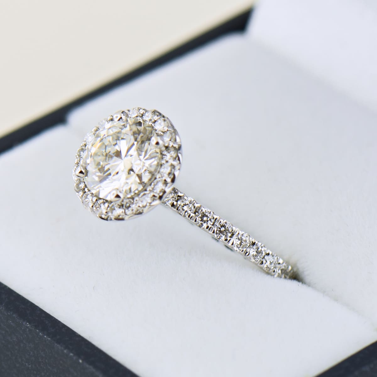 Lab Created Diamond Engagement Ring, 2ctw Round Halo - thumbnail 2
