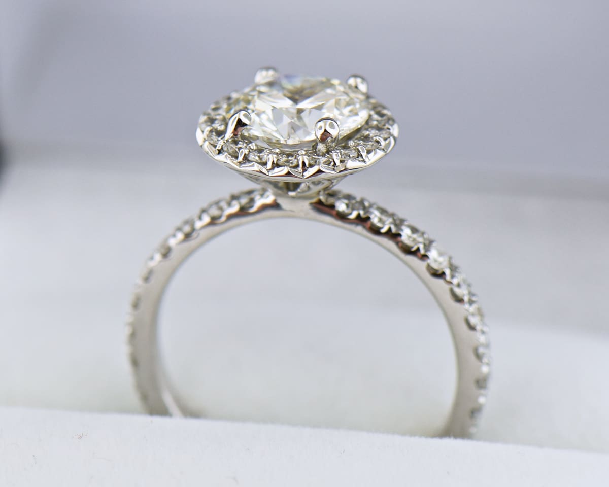 Lab Created Diamond Engagement Ring, 2ctw Round Halo - thumbnail 4