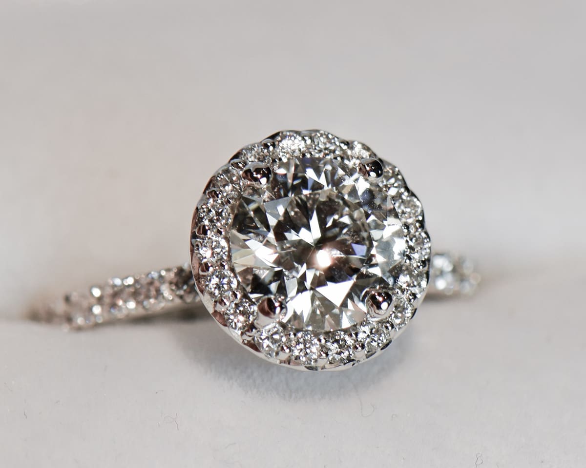 Lab Created Diamond Engagement Ring, 2ctw Round Halo - thumbnail 5