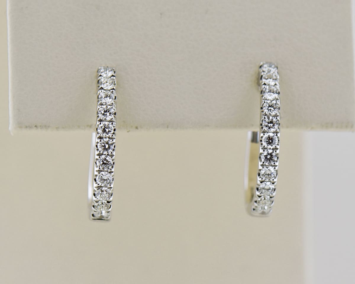 Mid Size Diamond Hoop Earrings our best seller Exquisite Jewelry for Every Occasion FWCJ