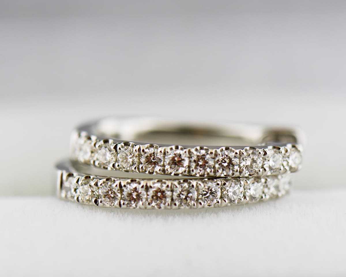Mid-Size Diamond Hoop Earrings- our best seller! - thumbnail 4