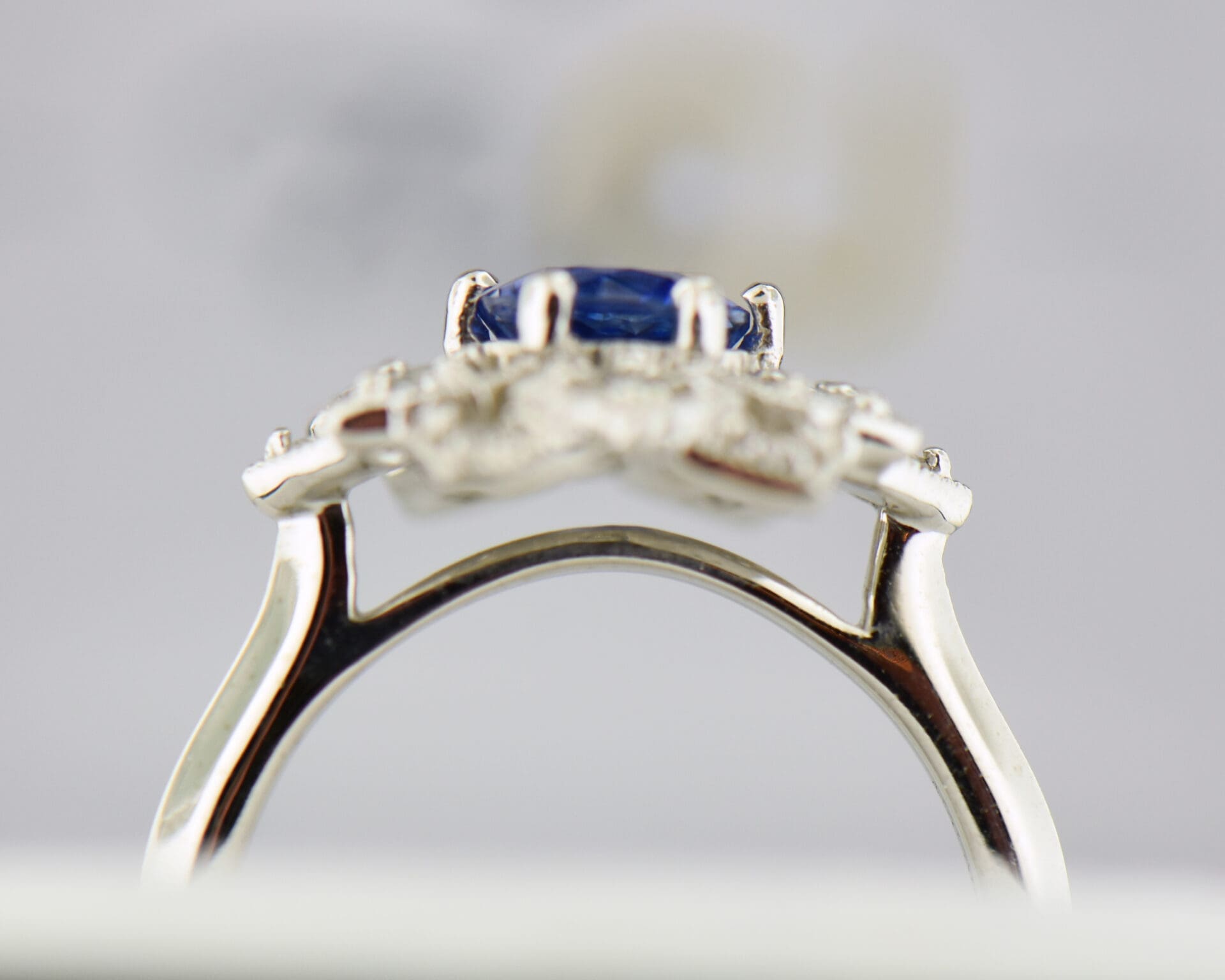 Custom Mandala Engagement Ring with Cornflower Blue Sapphire - thumbnail 3