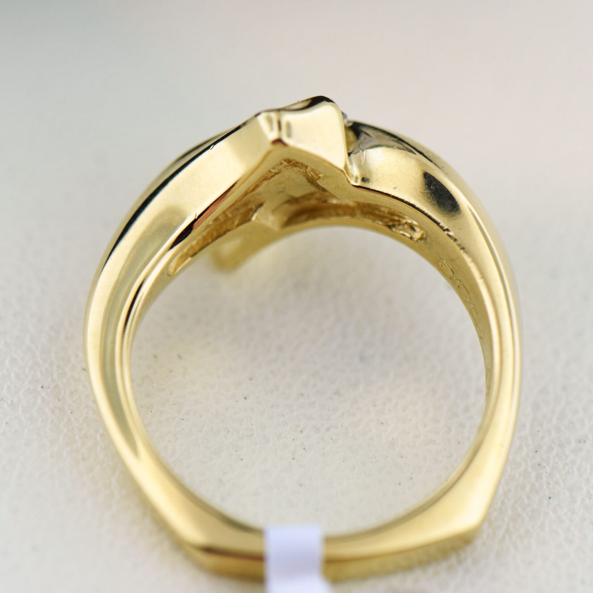 Freeform Gold Ring with Champagne & White Diamond - thumbnail 3