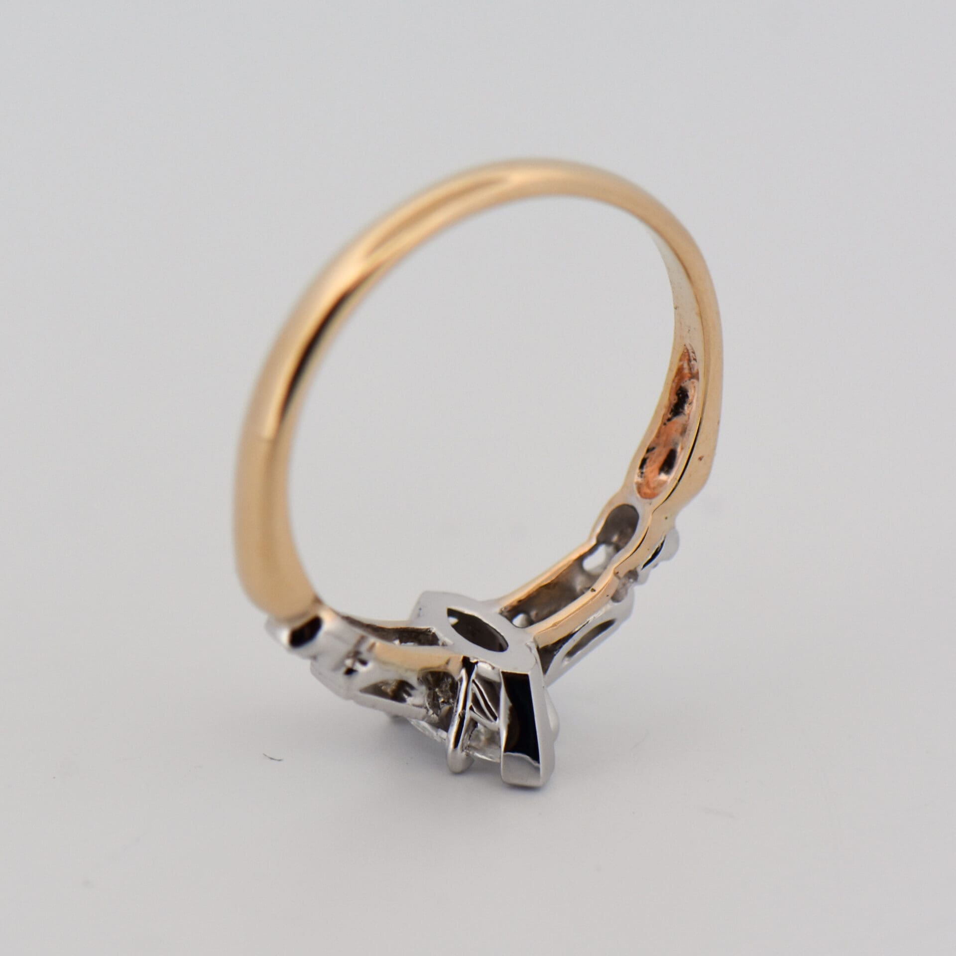 Mid Century Marquise Diamond Engagement Ring - thumbnail 2