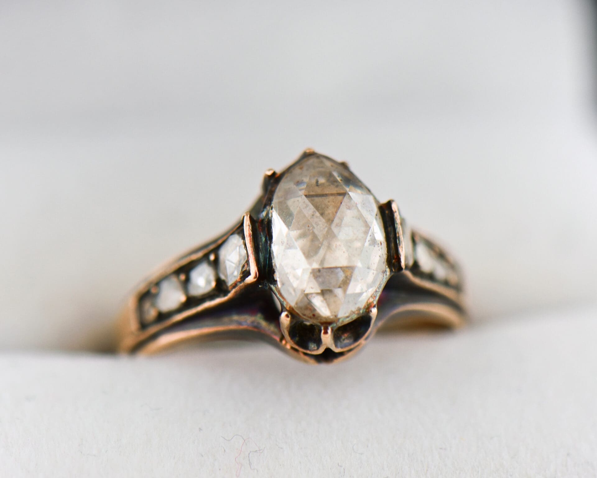 Gold Ring Estate Sale Diamonds Antique Rose Gold Rose Cut Diamond