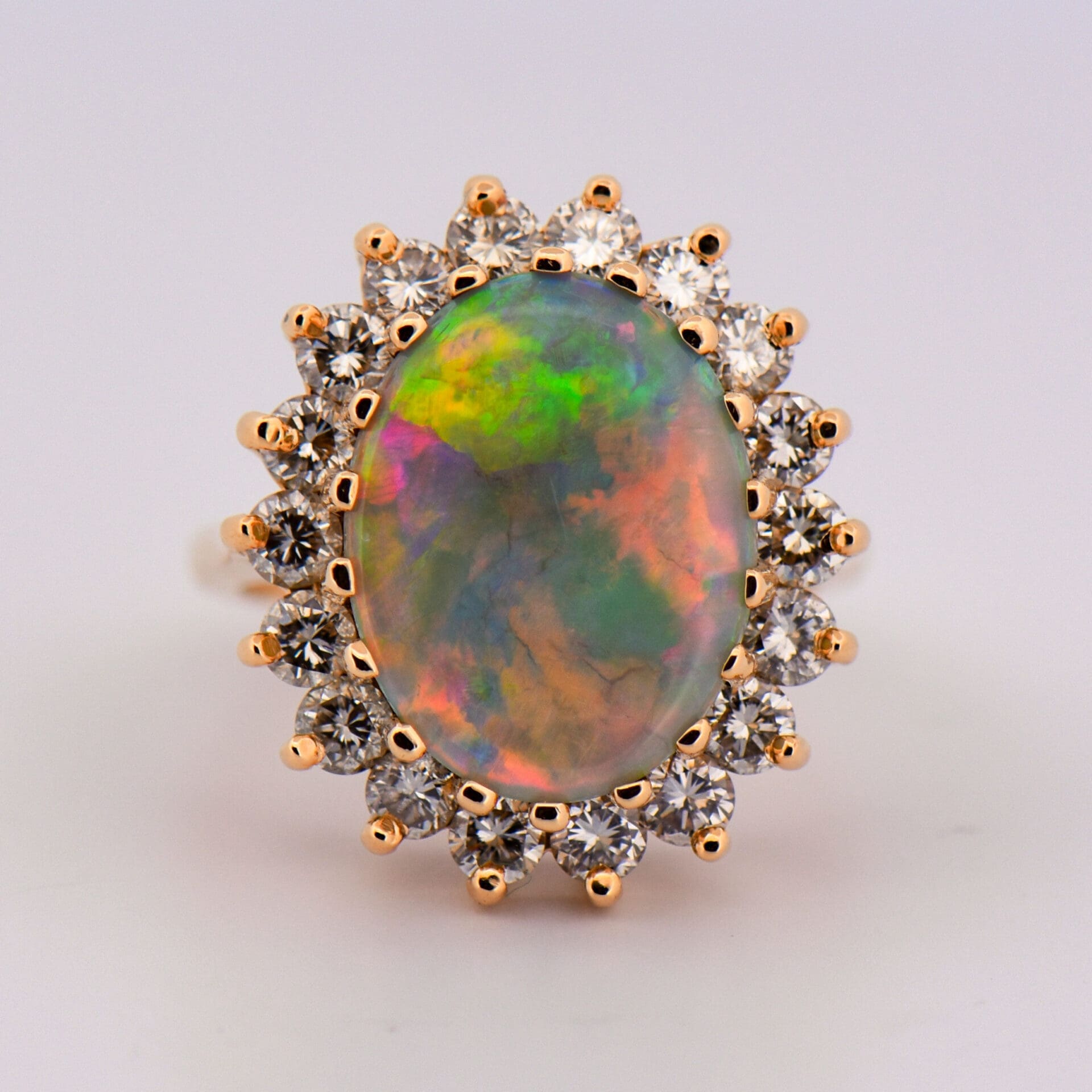 Huge Australian Black Opal & Diamond Cocktail Ring - thumbnail 5