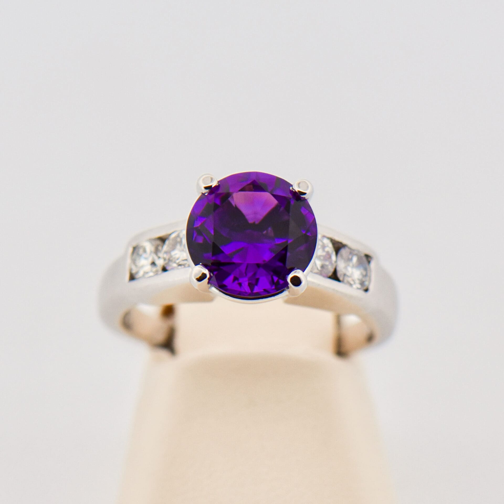 Dark purple stone ring sales
